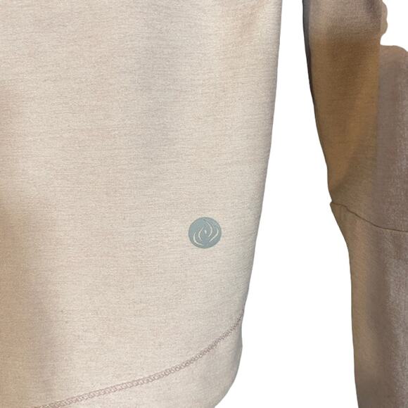 Apana Blush Pink Cowl Neck Athletic Long Sleeve Hooded Sweatshirt Women Sz S - Picture 9 of 11